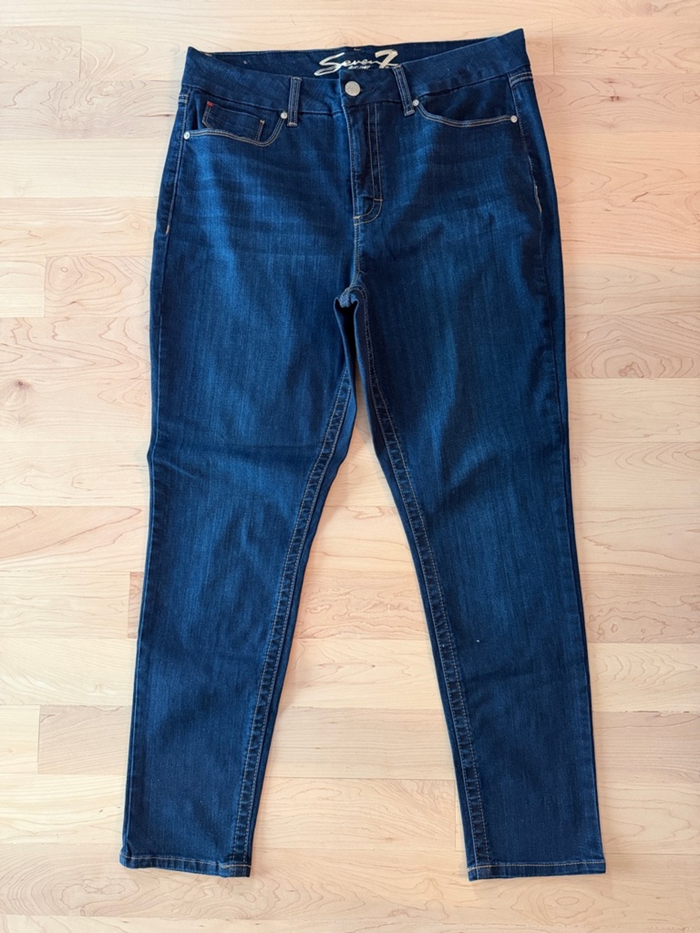 NWOT SEVEN7 Dark Wash Skinny Jeans — Women’s Size 16 — Stretch Denim